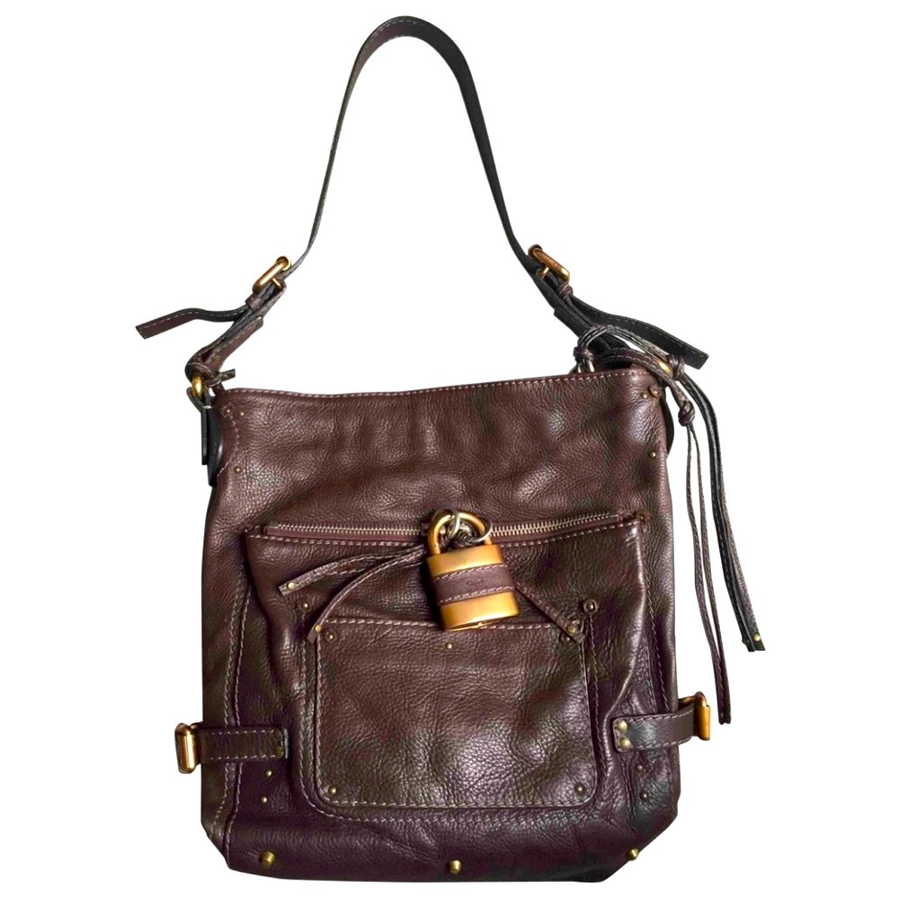 CHLOE VINTAGE Y2K Paddington Brown Leather Shoulder Bag Padlock Lock & Key RARE!